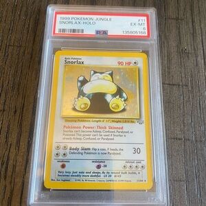 Pokemon Snorlax Holo Card - Yellow and White